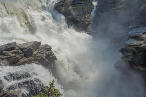 Athabasca Falls in Alberta Stock Photos