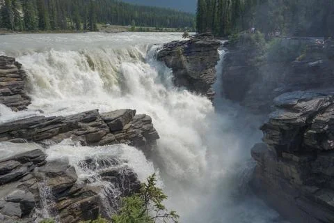 Athabasca Falls in Alberta Stock Photos