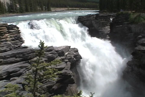 Athabasca Falls MS summer Stock Footage 138265