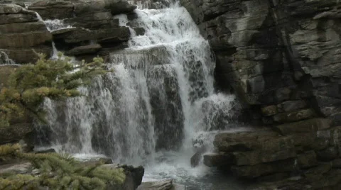 Athabasca Falls smalllatesummer Stock Footage 139469