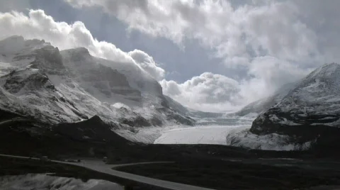 Athabasca Glacier MS static Stock Footage 139690