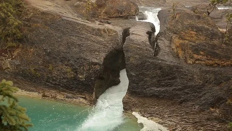 Athabasca glacier river fall Video stock 72293296