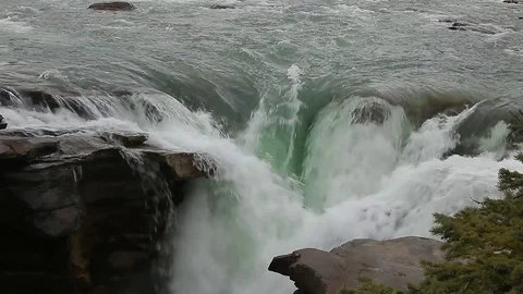 Athabasca glacier river fall Stock Footage 72347673