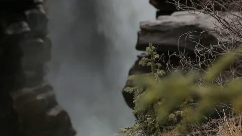 Athabasca glacier river fall Stock Footage 72347941