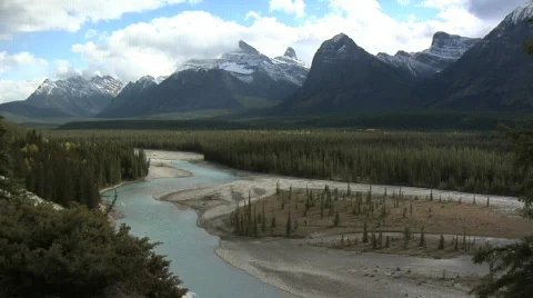 Athabasca Valley WS TL Stock Footage 139762