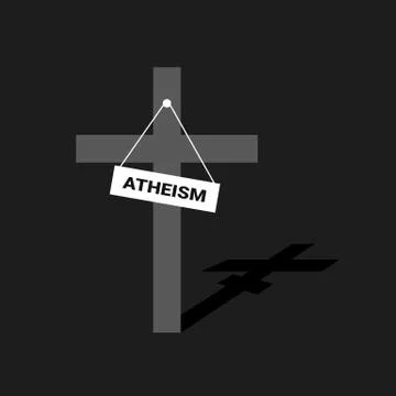 Atheism and atheistic non-believing by atheist - religion, religous faith and Stock Illustration