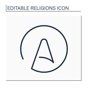Atheism line icon Stock Illustration