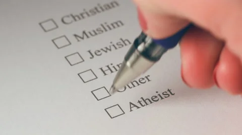 Atheist Checkbox Marking Survey Stock Footage 43215212