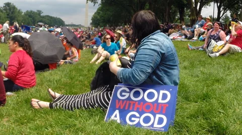 Atheists attend the Reason Rally in Washington, D.C.  Stock Footage