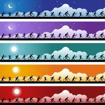 Athelete banner set Stock Illustration