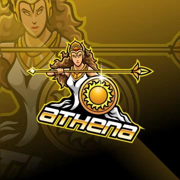 Athena esport mascot logo design Stock Illustration