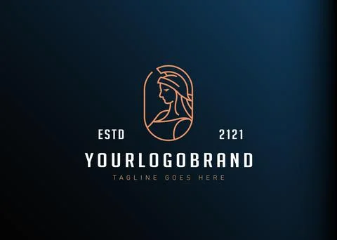 Athena logo design. Vector illustration of athena the goddess of war. Modern  스톡 일러스트