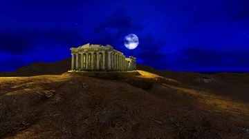 Athena Parthenon at night Stock Footage 85550404