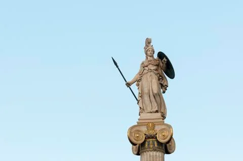 Athena statue left space Stock Photos