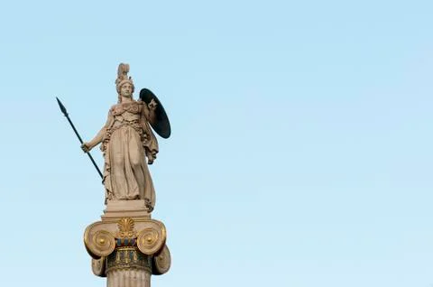 Athena statue right space Stock Photos
