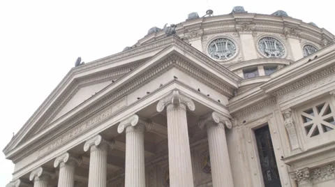 Athenaeum In Bucharest Side-Shot Stock Footage 35770871