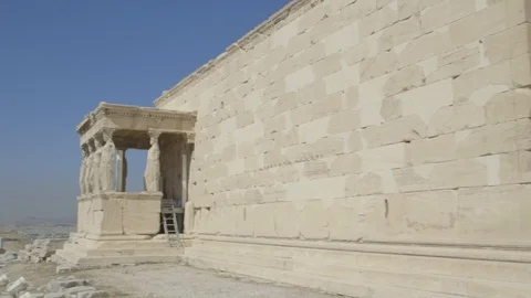 Athens Acropolis The Erectheum Stock Footage 107353722