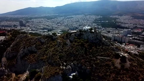 Athens aerial city shot, circular flight 스톡 동영상 151838341