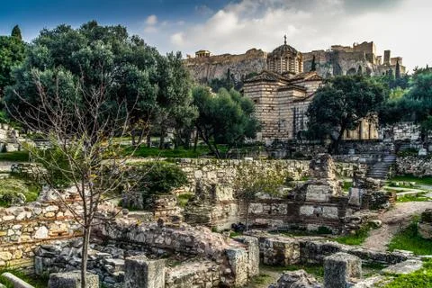 Athens and Acropolis Stock Photos