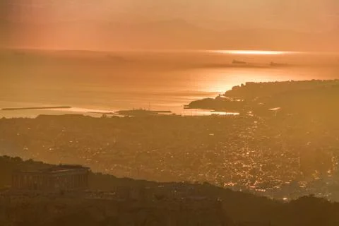 Athens and Acropolis Stock-Fotos