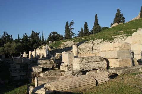 Athens and Acropolis 스톡 사진