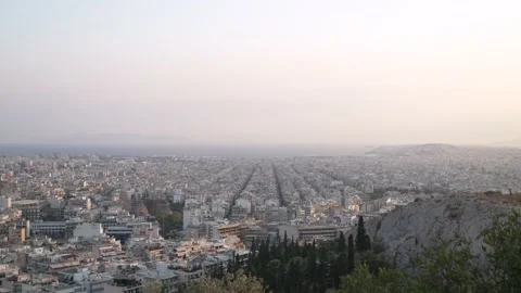 Athens City View at sunset 스톡 동영상 232338047
