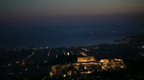 Athens city views - Parthenon Stock Footage