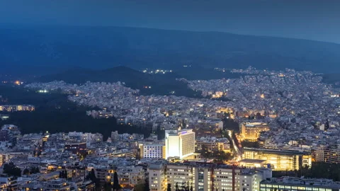 Athens Day to Night Hyperlapse Timelapse 库存影片 165372724