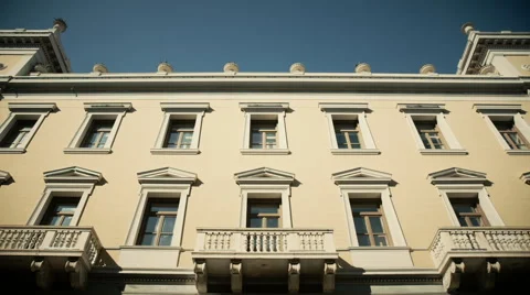 Athens downtown facade of the neo-classical building. Stock Footage 47164604