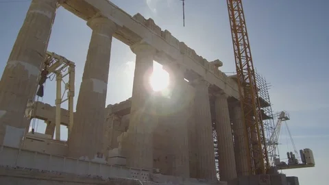Athens greece acropolis with sun rays Stock-Footage 91808509