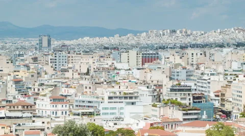 Athens Greece Close-up Panning Over City Buildings Video stock 67589495
