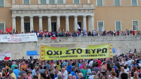 ATHENS - GREECE, JUNE 2015: protests view Stock Footage 58744351