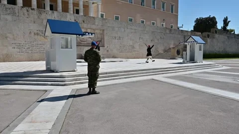 Athens, Greece - March 02th 2026- The ceremonial changing of the guard Video stock 336435448