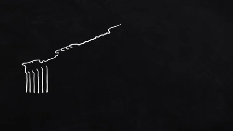 Athens Greece self-drawing lines on the blackboard Stock Footage 109203286