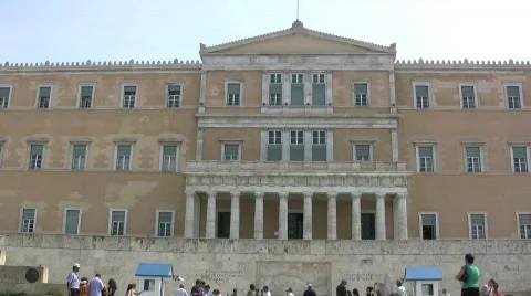Athens Hellenic Parliamant building Video stock 689725