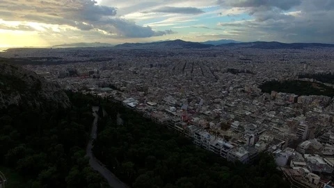 Athens  Lycabettus Hill Stock Footage