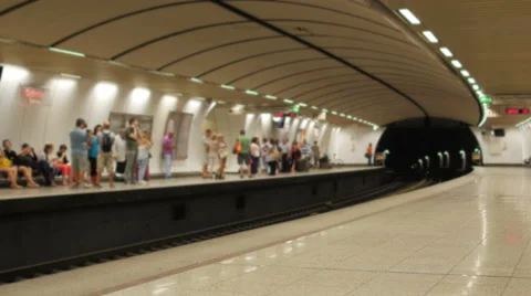 Athens metro underground Stock Footage 58744376