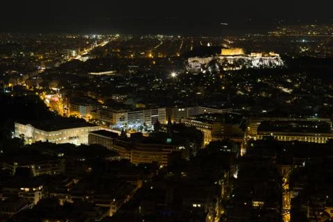 Athens by Night Stock Photos