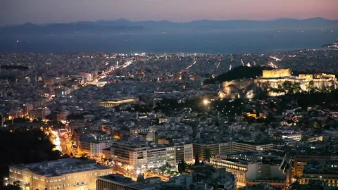 Athens Panoramic Sunset View 動画素材 146086152
