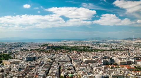 Athens - panoramic view with Acropolis and Piraeus in the background Stock Footage 56205069