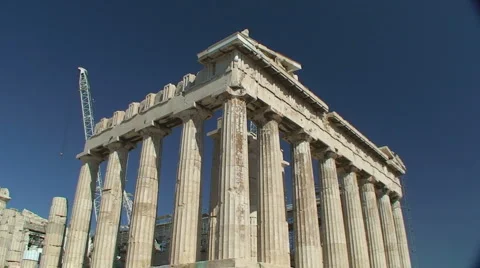 Athens Parthenon Front Low Angle 库存影片 927120