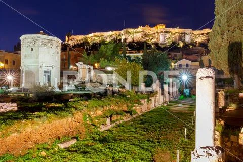 Athens. Roman forum. Stock Photos