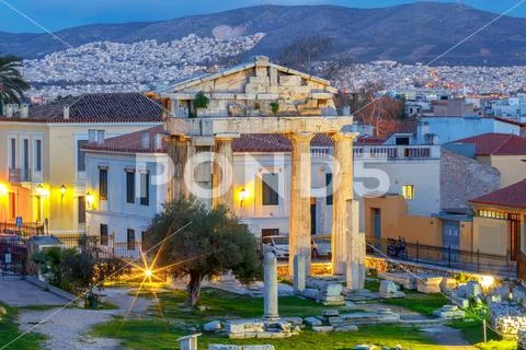 Athens. Roman forum. Stock Photos