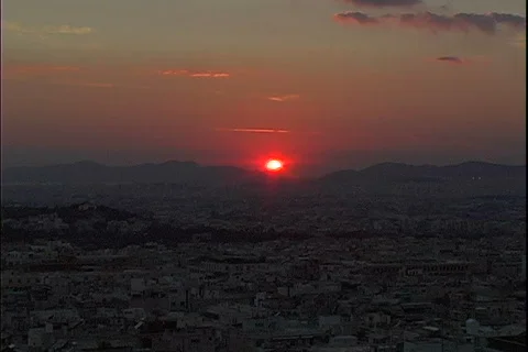 Athens Sunset Stock-Footage 816215