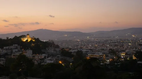 Athens timelapse sundown Video stock 122284754