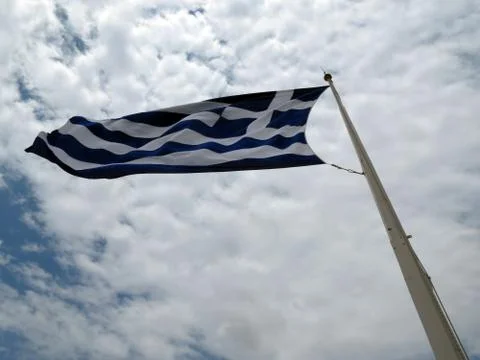 Athens,flag of Greece Stock Photos