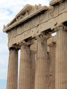 Athens,part of the columns Stock Photos