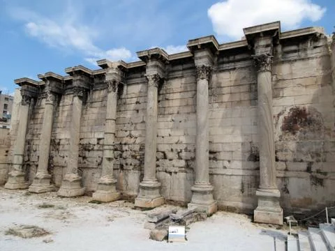 Athens,remains of ancient structure Stock Photos