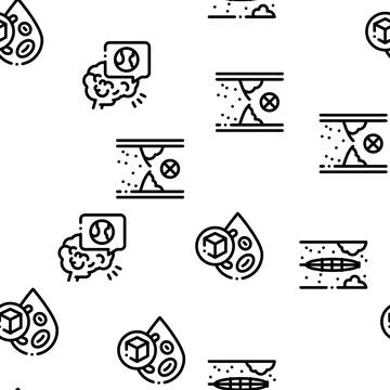 Atherosclerosis Vessel Seamless Pattern Vector Illustrazione stock