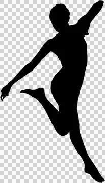 Athlete with arms outstretched while jumping Stock Illustration